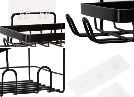 Doucherekken - Badkamerplanken - RVS - Zwart - Driehoekig - 3 Kg - 5 Stuks