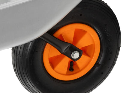 Kruiwagen | Kruiwagenwiel | 120L | 100kg Draagvermogen | Zilver/Oranje
