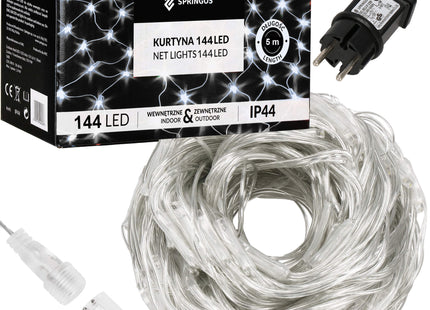 Lichtgordijn | IJspegel Verlichting | Inclusief USB En Afstandsbediening | 144 LED | Koel Wit | Raster