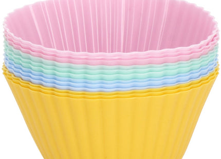 Cupcake Vormpjes | Siliconen Bakvormen | 12 Stuks | Multicolor