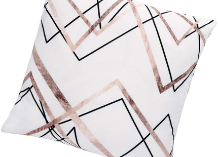Sierkussenhoes | Kussenhoes | Kussensloop | Woonaccessoires | Geometrisch | Wit | Roze | Zwart | 40 x 40 cm | 1 Stuk