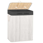 Dubbele Wasmand | 105 L | Met Deksel | Polyester | Grijs | Wit