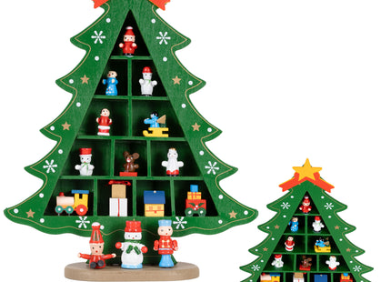 Kerstfiguur - Kerstboom - Kerstversiering - Hout - 28 cm