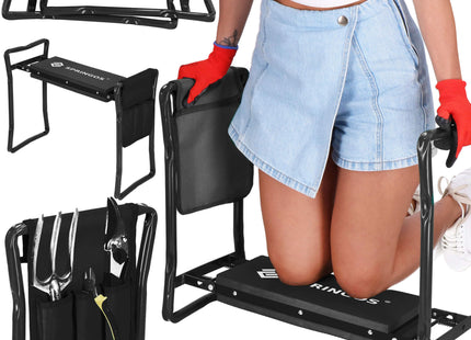 Kniebank - Tuinkruk - Werkbank - Tuinieren - Onkruid - Tuin gereedschap - Zwart