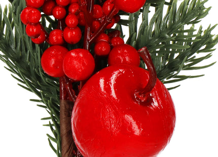 Kersttak | Lijsterbessen Decoratie | Rood | Middenstuk | 32 cm