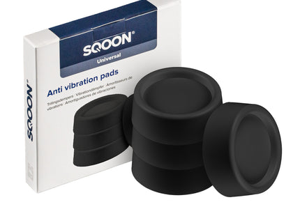 SQOON® Trillingsdempers – 4 stuks | Voor onder je wasmachine of droger | ZWART