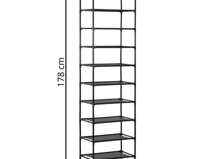 Schoenenrek - Schoenenkast - 20 Paar Schoenen - Schoenen Opbergsysteem - Metaal - Zwart - 100 KG - 178 Cm