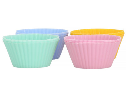 Cupcake Vormpjes | Siliconen Bakvormen | 12 Stuks | Multicolor