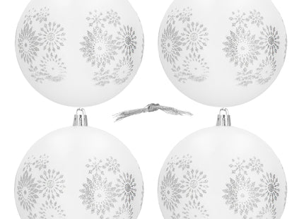 Kerstballen | 4 Stuks | 10 cm | Wit