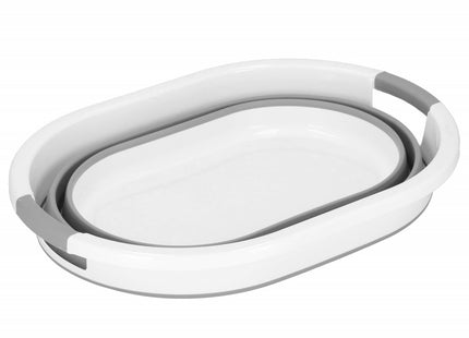 Wasmand | Opvouwbare Wasmand | Ovaal | 39L | Grijs/Wit