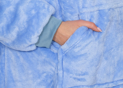 Oversized Fleece Deken/Trui - Oversized Deken - Oversized Trui - Hoodie - Capuchon - Lichtblauw