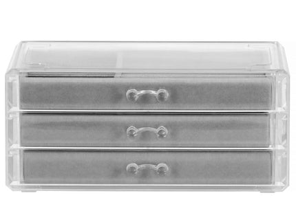 Sieradendoos | Juwelendoos | 3 Lades | 23 x 14 x 11 cm | Tinten grijs