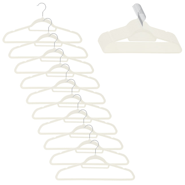 Kledinghangers | Kledinghanger | Velvet | 20 Stuks | Ecru