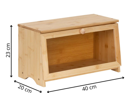 Broodtrommel Voor Op Het Aanrecht - Broodmand - Metaal - Bamboe Deksel - Naturel - 20 X 40 X 23 CM