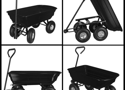 Tuinkar | Kiepfunctie | Kantelwagen | Bolderkar | Kunststof | 250 Kg | 110x51x110 Cm