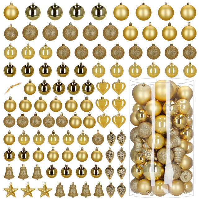 Kerstballen | 100 Stuks | Goud Tinten | Onbreekbaar