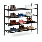 Schoenenrek | 16 - 20 Paar Schoenen | 4 Laags | Polyester/Metaal | Zwart | 75x72x28 CM