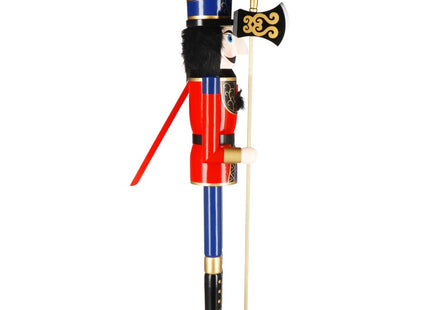 Notenkraker Kerst | Houten Soldaat | Kerstversiering | Rood/Blauw/Zwart/Goud | 152 cm