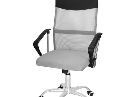 Bureaustoel - Draaibaar - Metalen Onderstel - Kunststof - Eco-leer - Grijs/ Zwart - 120 kg