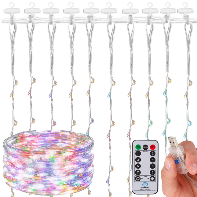 Lichtgordijn | IJspegel Verlichting | Inclusief USB En Afstandsbediening | 300 LED | 3 M | Multicolor |
