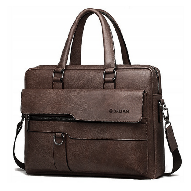 (BALT-AKT-001-01) Baltan Leren Aktetas - Laptoptas - Tot 16 inch - Donkerbruin - 10L - 38 X 29 X 10 CM