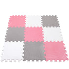 Speelmat | Speelmat Foam | Puzzelmat | Figuren | 9 Puzzelstukken | Roze | 95.5 x 95.5 cm