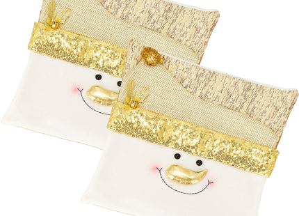 Sierkussenhoes | Kussenhoes | Kussensloop | Woonaccessoires | Kerstman | Goud | 40 x 40 cm | 1 Stuk |