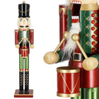 Notenkraker Kerst | Houten Soldaat | Kerstversiering | Groen/Rood | 90 cm