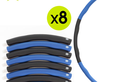 Hoelahoep - Hoepel - Fitness - Opvouwbaar - Cardiotraining - Massage - Grijstinten - Blauw - 88 Cm