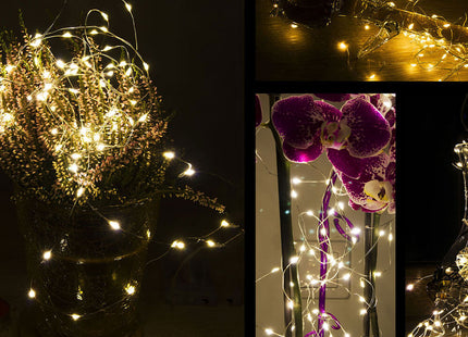 Kerstboomverlichting - 100 LED - Microdraden - 10 M - Warm Wit