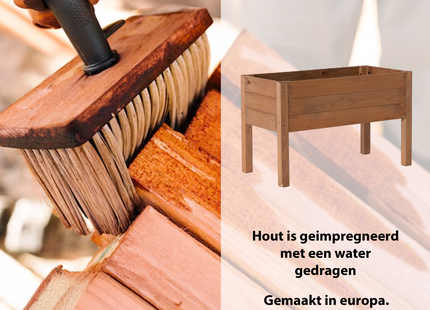 Kweekbak - Plantenbak - Moestuin - Planten - Hout - Geïmpregneerd  - Rechthoekig - Bruin- 80 x 40 x 50 Cm