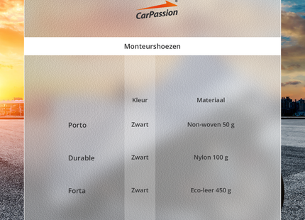 CarPassion Forta Monteurshoes – Beschermhoes – Waterdicht – Stijlvol – Universeel – Zwart