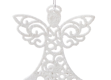 Kersthanger | Engel | Kerstboomhanger | Wit | Glitters | Kunststof | 10 cm | 3 Stuks