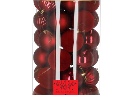 Kerstballen | 36 Stuks | 6,5 cm | Rood