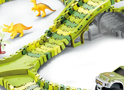 Dino Racebaan | Inclusief Jeep | 240 Delen | Groen