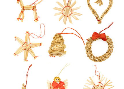 Kerstboomversiering | 27 Stuks | Stro | Bruin