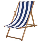 Houten Ligstoel | Strandstoel | Ligstoel | Verstelbaar | Beukenhout | Handgemaakt | Blauw Wit