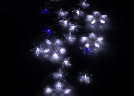 Kerstverlichting Sterrengordijn | Koel Wit/Flitsblauw | 2 m | 180 Led's