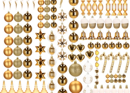 Kerstballen | 153 Stuks | Goud/Wit