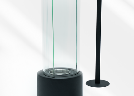 Muntel® Bio Ethanol Sfeerhaard – Tafelhaard - 3 - Delig - Binnen & Buiten - Rond - Zwart - 39.5 x 16 cm