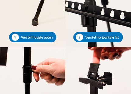 Muntel® Schildersezel - Inklapbaar &amp; Verstelbaar - Inclusief Draagtas - Tot 168 cm