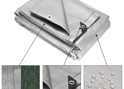 Afdekzeil | Dekzeil | Zeildoek | Waterdicht | PVC | 6 x 8 m | 130 g/m2 | Grijs