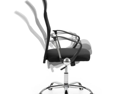 Springos® Bureaustoel Zwart – Verstelbare Draaistoel met Armleuningen – Mesh Rugleuning – 5 Zwenkwielen – Maximaal 120 kg