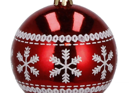 Kerstballen | 30 Stuks | 7 cm | Rood/Wit