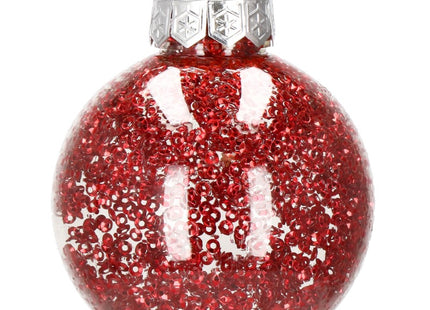 Kerstballen | 30 Stuks | 7 cm | Rood/Wit