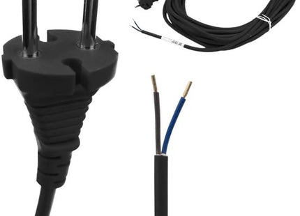 SQOON® Aansluitsnoer 15 meter - H05VV-F 2x1.00 mm² - Zwart - VDE & KEMA gekeurd - Ideaal voor elektronica en stofzuigeronderdelen - Flexibel en duurzaam snoer voor binnengebruik