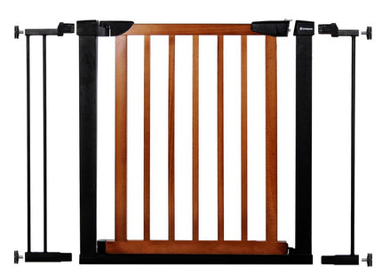 Traphekje | 97 - 103 cm | Traphek | Veiligheidshekje | Metaal | Hout | Zwart/Bruin