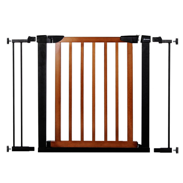 Traphekje | 97 - 103 cm | Traphek | Veiligheidshekje | Metaal | Hout | Zwart/Bruin