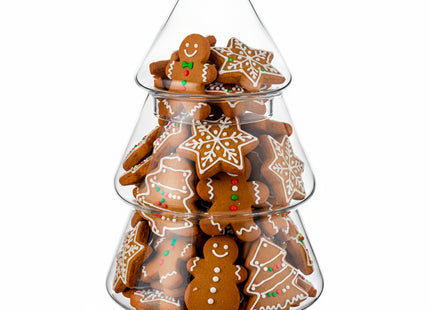 Kerstversiering  | Kerstaccessoires | Koekjes Container | Koekjespot | Denneboom | Glas | 23 cm