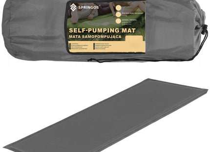Slaapmat - Zelfopblazend - 180 cm - Inclusief Hoes - Grijs